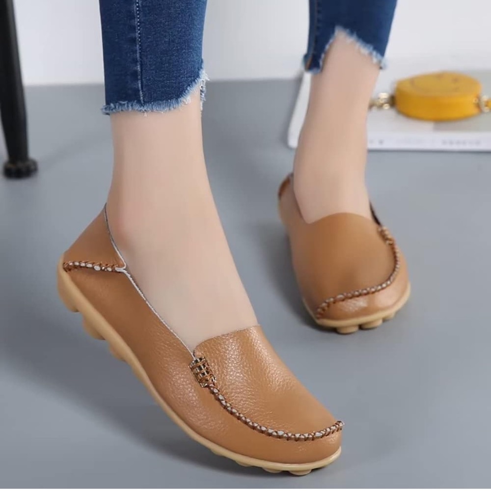 Sunporx Women's Driving Loafers Leather